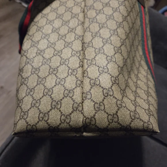 Tender GG Supreme Monogram Textured Dollar Calfskin Web Tote. - Picture 12 of 14